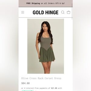 Gold hinge athletic dress corset dress size large never worn